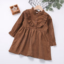 Humor Bear Girls Dress Children Clothing Princess Spring Autumn Floral Dress Loose Flared Sleeve Dress Baby Kids Girls Dress