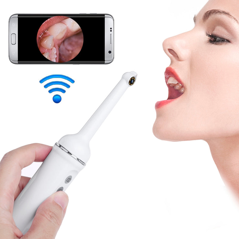 Wireless WiFi Oral Dental Endoscope Dental Camera 1080p HD Intraoral Endoscope Adjustable 6 LED Light Mouth Inspection Tool