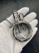 Encendedor de gasolina de cobre puro hecho a mano, encendedores de tanque de aceite transparentes visibles de cuarzo, colección redonda portátil, regalo para hombre