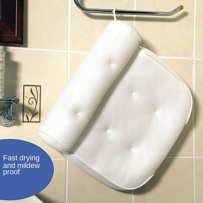 SPA Bath Pillow Soft Thickened Headrest Bathtub Pillow With Backrest Suction Cup Neck Cushion Bathroom Accessories Take a nap