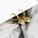 WANTME Fashion Princess Crown Pave Crystal Zircon Pendant Stud Earrings for Women Genuine 925 Sterling Silver Punk Jewelry Gift