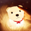 LED Night Lights Cute Dog Lamp Touch Sensor Remote Control RGB Kids Baby USB Lamps Bedroom Table Room Light Toy Bedside Decor