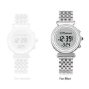 AL Harameen Fajr Time Watch with Azan and Qibla Direction Water Resistant Stainless Steel Islamic Lady Prayer Clock