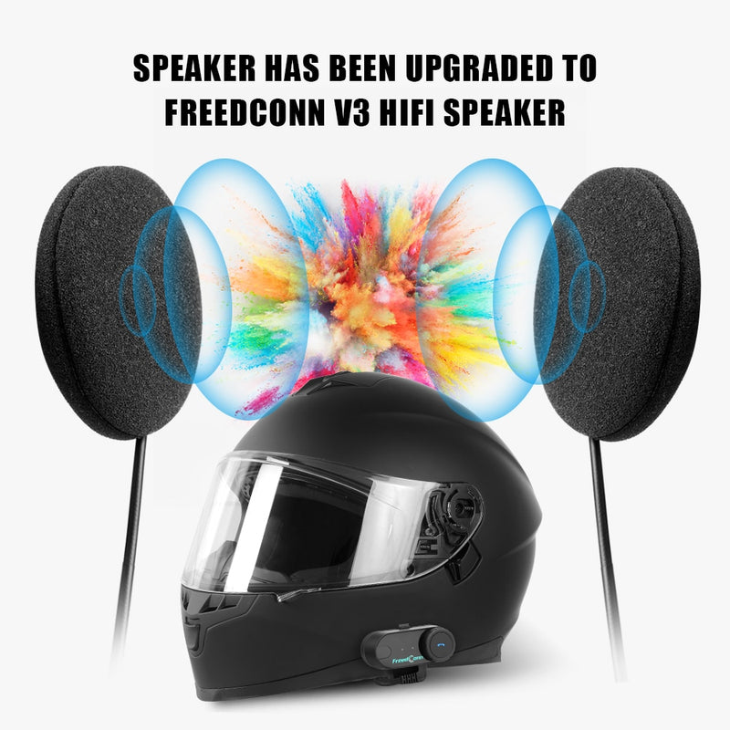 FreedConn Original T-COM FM Bluetooth casco de motocicleta intercomunicador auricular suave micrófono duro para cualquier media cara completa