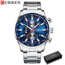 CURREN Man Watches Luxury Sporty Chronograph Wristwatches for Men Quartz Stainless Steel Band Clock Luminous Hands