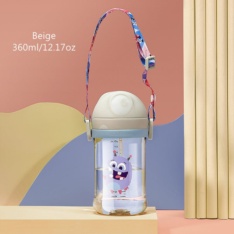 BC Babycare 240ml Baby Sippy Cup Cute Shape Anti-Choke Straw Botellas de agua para bebés para niños Gravity Ball Beber Tritan Handle Cup