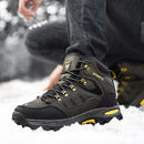 Brand Winter Men's Boots Plush Warm Men's Snow Boots Waterproof Men's Ankle Boots Breathable Handmade Outdoor Men Hiking Boots