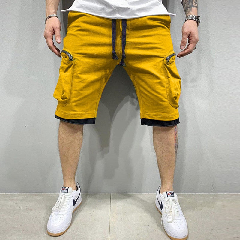 Pantalones cortos de algodón hasta la rodilla para hombre, pantalones cortos holgados para hombre, pantalones deportivos para culturismo, pantalones cortos duraderos de verano, ropa deportiva