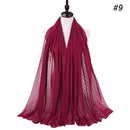 Luxuey Pom Pom Bubble Chiffon Hijab Scarf Women Long Shawl Wrap Muslim Headband Maxi Islamic Sjaal 180*70cm