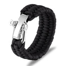 Pulsera de acero inoxidable para acampar al aire libre, pulsera de cuerda de paracaídas para hombre, pulsera de supervivencia para hombre, joyería trenzada hecha a mano