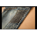 Herren-Jeans-Hosen Splicing Jean Denim-Hosen Biker-Qualität, männlich, gerade, lässig, Designer, viele bequeme Taschen