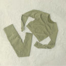 Women Seamless Yoga Set squat proof High Waist Gym Leggings Shirts Suit Long Sleeve tops Fitness Workout Sports Sets