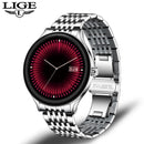 LIGE, nuevo Reloj Inteligente para hombres, Reloj Inteligente deportivo, rastreador de actividad física, resistente al agua, pantalla táctil de círculo completo, Reloj Inteligente para Android IOS