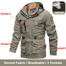 Spring Men Military Tactical Jackets Multi-Pockets Waterproof Casual Windbreaker Mens Coat Outdoor Hooded