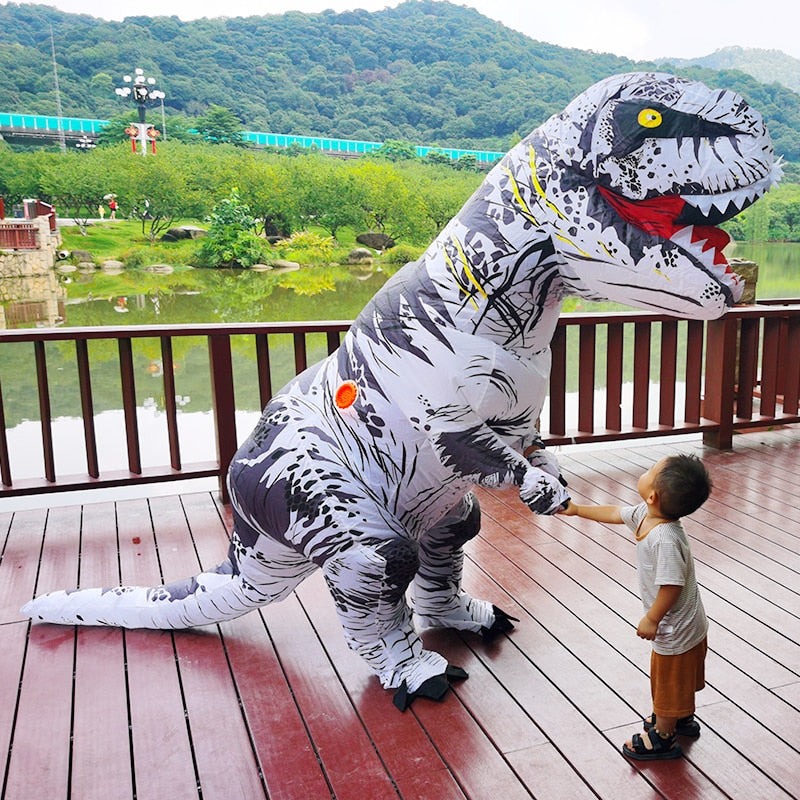 Adult Kids Dinosaur Inflatable Costumes T-Rex Anime Suit Party Cosplay Carnival Halloween Costume For Man Woman