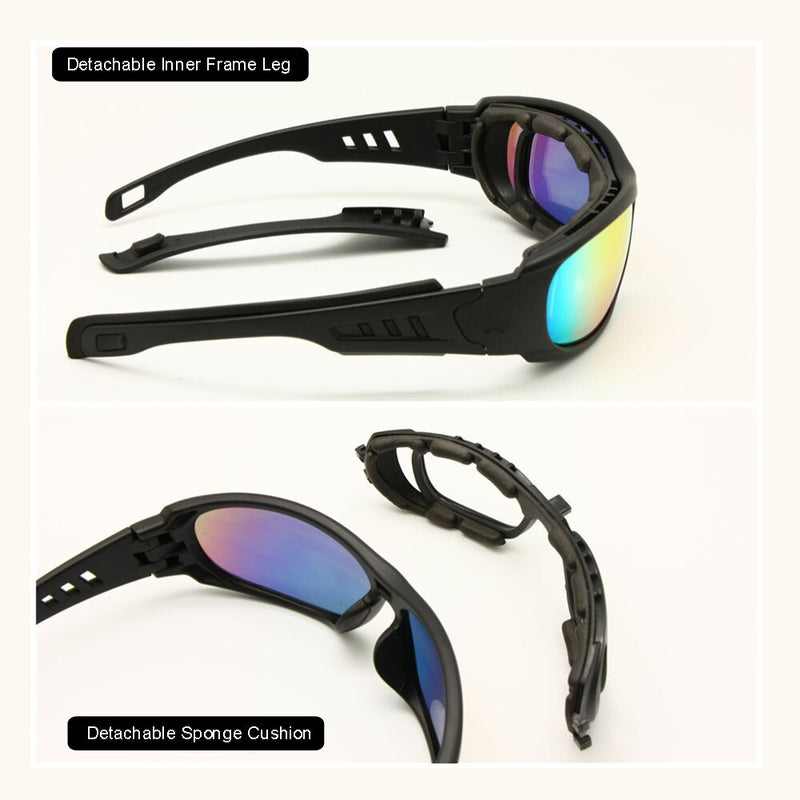Polarized Ballistic Army Sunglasses Daisy One C6 Military Goggles Rx Insert 4 Lens Kit Men Combat War Game Tactical Glasses