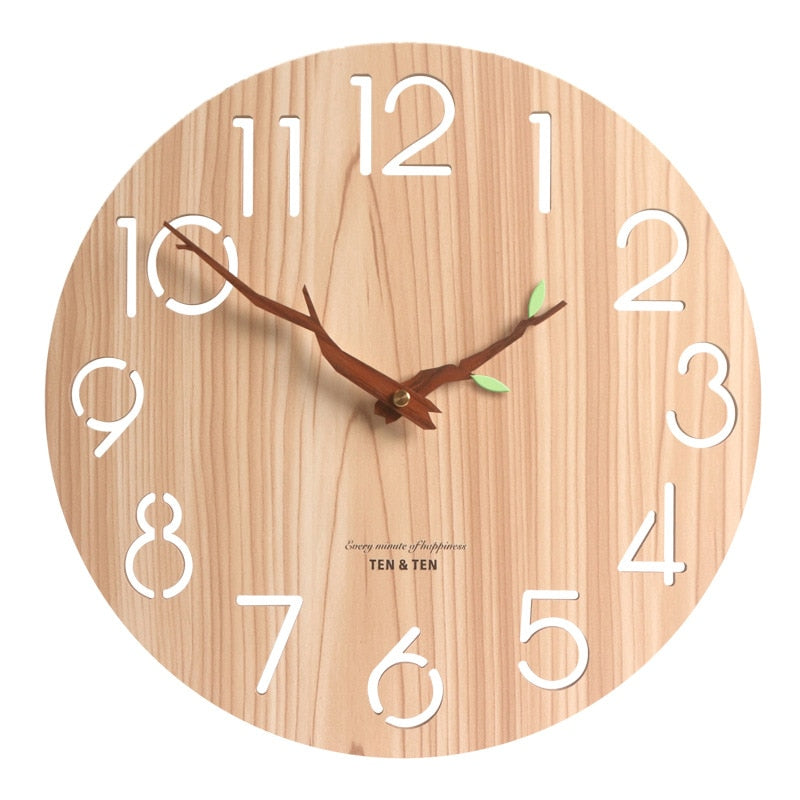 Wooden 3D Wall Clock Modern Design Nordic Children&