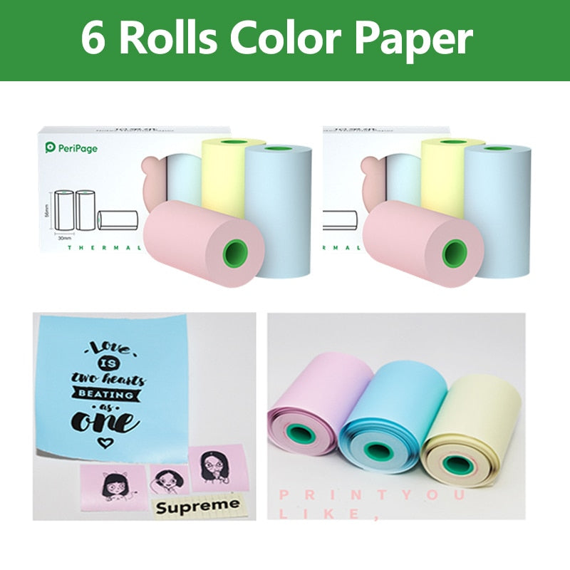 PeriPage Officical Thermal Paper Notes, Sticker, Bear Label, White Label, Photo Paper BPA Free Keep 3-10 Years