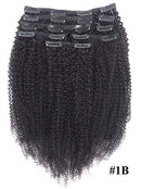 Showcoco Afro Kinky Curly Clip en extensiones de cabello humano HairClip 125 8pcs Clip en extensión de cabello humano real 4c Remy hecho a máquina