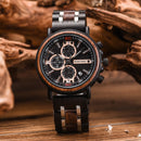 BOBO BIRD Wooden Watch Men Wristwatches Date Show Luminous Hand Chronograph Timepiece relogio masculino with Gift Box