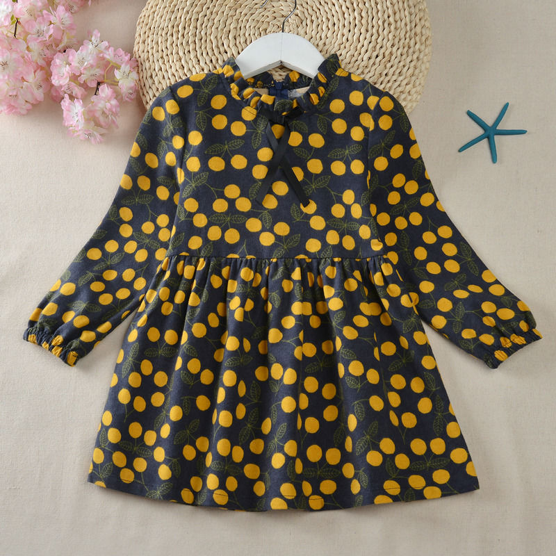 2022 Spring Autumn Girl Dress Cotton Long Sleeve Children&