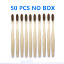 Paquete de 50/40/30 cepillos de dientes de bambú para adultos, cerdas suaves, cepillos de dientes biodegradables sin plástico, cepillo de mango de bambú ecológico bajo en carbono