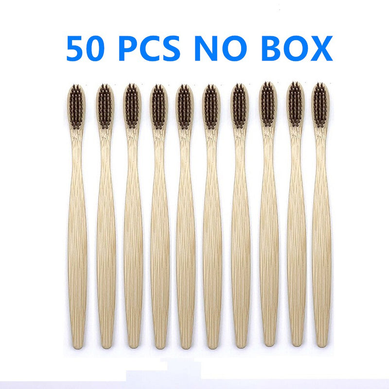 50/40/30-pack Bamboo Toothbrush Adults Soft Bristles Biodegradable Plastic-Free Toothbrushes Low Carbon Eco Bamboo Handle Brush