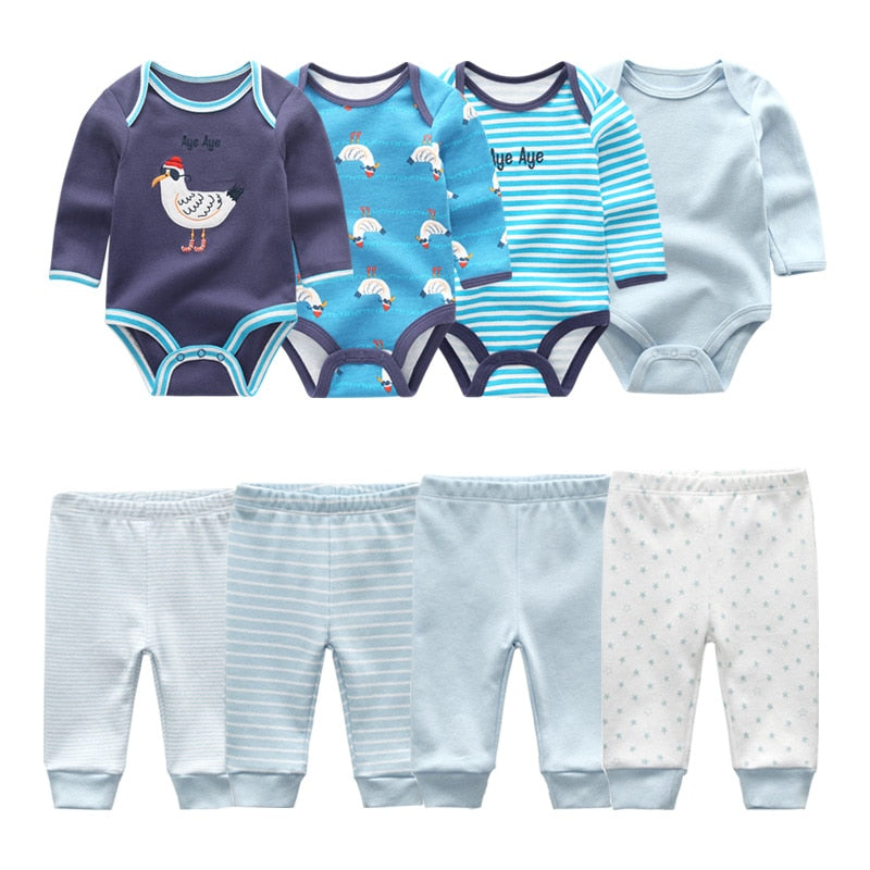 2022 Cotton Baby Girl Clothes Bodysuits+Pants Baby Sets Newborn Clothing Sets Autumn Winter Baby Boy Clothes Roupa de bebe