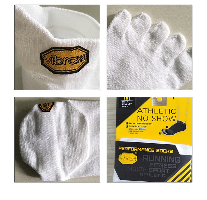 Vibram Fünf-Zehen-Socken Five Fingers Herren Damen Frühling Sommer Outdoor Freizeit Schweißabsorbierend Sport Low Tube Solid Basketball