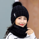 Frauen Wollstrickmütze Skimütze Sets für Frauen Winddicht Winter Outdoor Stricken Warm Dick Siamesischer Schal Kragen Warme Mütze Mädchen Geschenk