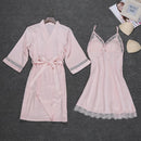 Sexy Womens Night Robe Strap Top Pajamas Suit Summer Two Piec Sleepwear Sets Casual Home Wear Nightwear Sleep Kimono Bath Gown
