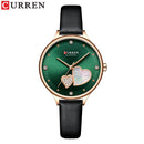 CURREN Watches Women Fashion Leather Quartz Wristwatch Charming Rhinestone Female Clock Zegarki Damskie
