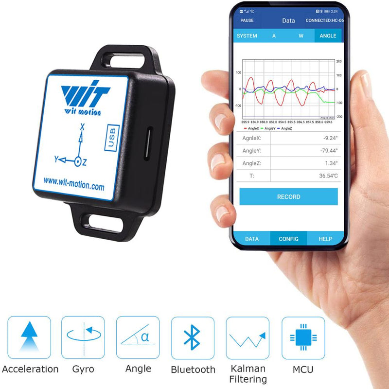 BWT61CL High-Precision Bluetooth Accelerometer+Gyroscope+Angle(XYZ, 100HZ), 6-Axis MPU6050 AHRS Inclinometer, Support PC/Android