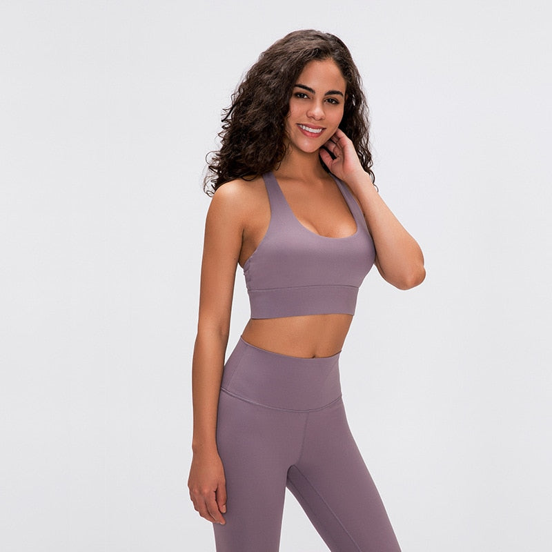 NWT Cross Tanks Yoga bra Women Tank Tops Fitness Shock Proof Quick Dry Backless Push Up Crop Bra Size XS-XL