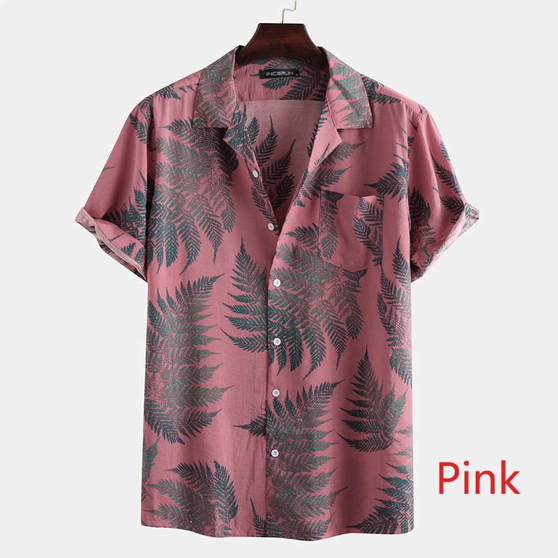 Drucken Männer Hawaiihemd Tropischen Kurzarm Urlaub 2022 Revers Knopf Männlichen Strand Shirts Casual Streetwear Camisa INCERUN