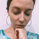 925 sterling silver 2cm-6.5cm Big silver hoop exaggeration earrings Elegant temperament fashion design hoop earrings for women