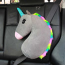 Bebé chico viaje unicornio almohada niños cabeza cuello soporte proteger asiento de coche cinturón almohada hombro seguridad Correa lindo Animal cojín