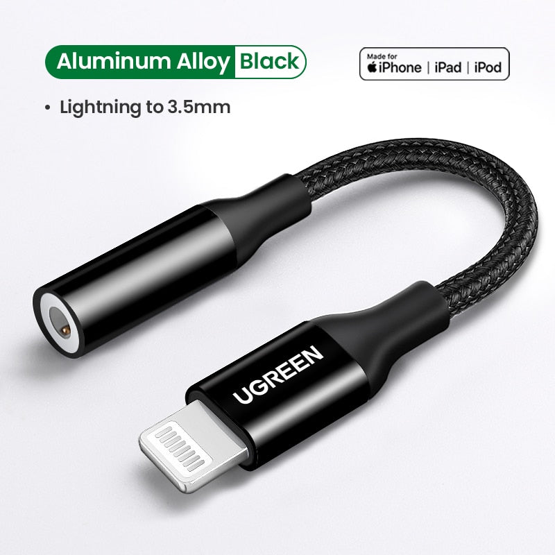 UGREEN Adapter for iPhones MFi DAC Lightning to 3.5mm Headphone Adapter For iPhone 12 11 Pro max xr Aux Cable Phone Accessories