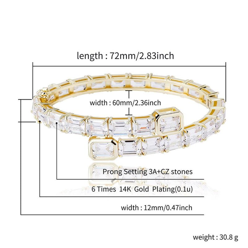 TOPGRILLZ 12mm Bracelet High Quality Iced Out Cubic Zirconia Women's Bracelet Hip Hop Fashion Charm Jewelry Gift For Men Women