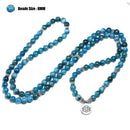 Mala Bracelets Revelation In Natural Apatite 8MM 108 Beads Bracelets Yoga Meditation Lotus Pendant Charm Jewelry