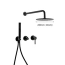 Desviador de grifo mezclador de ducha incorporado con soporte de salida de agua Bagnolux Juego de baño de cabeza de lluvia de latón negro