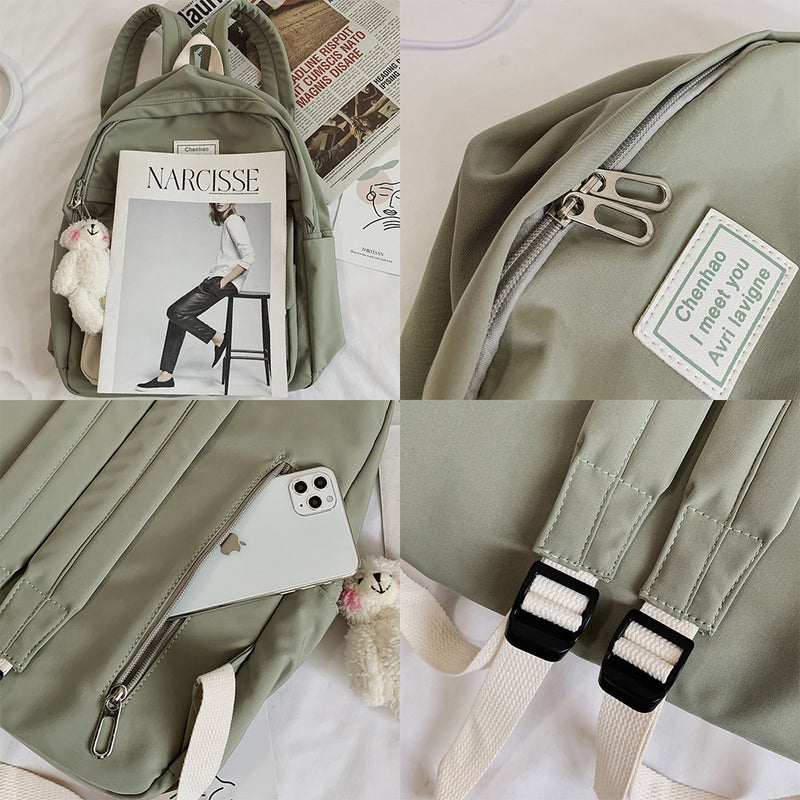 College Student Damen niedlich Rucksack Frauen Blume weibliche Harajuku Schultaschen Buch Kawaii Rucksack Nylon Mädchen trendige Tasche Mode