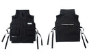 GONTHWID Multi Zipper Pockets Cargo Waistcoat Tooling Vest Streetwear Men Fashion Side Ribbon Buckle Zip Sleeveless Jackets Tops