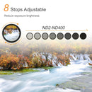 K&F CONCEPT ND2-ND400 Fader Variable ND Filter 37-82mm Adjustable Neutral Density DSLR Camera Lens Filter with Cleaning Cloth