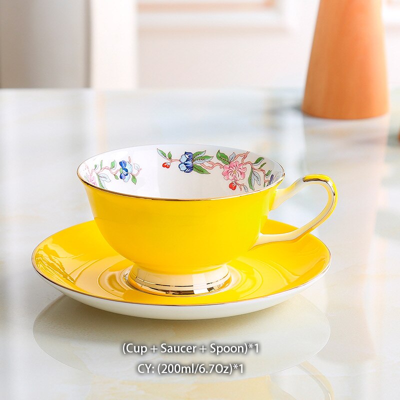 Juego de té de porcelana de hueso Pastoral, taza de té perfumada de porcelana, juego de tetera Floral de cerámica, taza de café, taza de café, juego de té