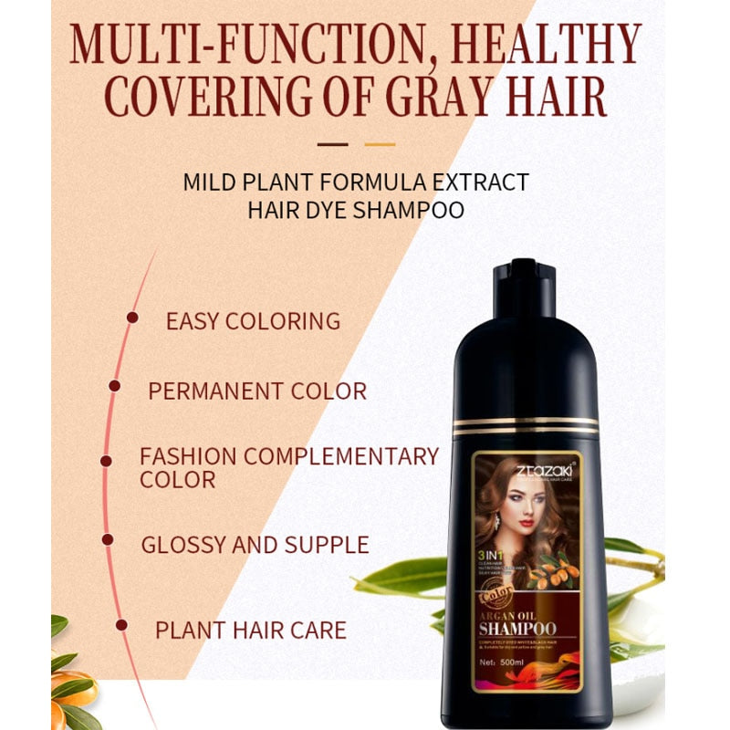 Natural Organic Hair Color Permanent Hair Coloring Shampoo Long Lasting Hair Dye Shampoo Professional Dye