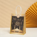 10/20/50pcs Muslim Eid Mubarak Golden Tote Bags Commemorative Gift Packaging Ramadan Kraft Paper Bag Party Supplies Gift Bag