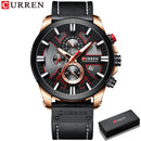 Reloj cronógrafo de moda CURREN, reloj de cuero para hombre, relojes deportivos informales para hombre, reloj de pulsera de cuarzo, reloj Masculino