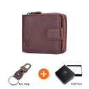 Cartera de cuero para hombre BULLCAPTAIN, carteras de negocios, tarjetero multifunción, caja pequeña para tarjetas