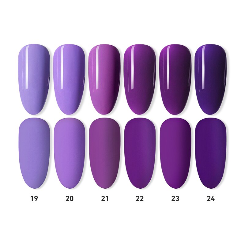 Beautilux Nail Gel Polish Kit Violet Purple Lavender Color UV LED Gels Set Semi Permanent Nail Polish Lacquer 10ml 6pcs/lot